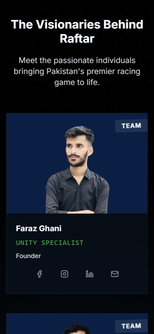 Raftar Landing Page - mobile screen 4