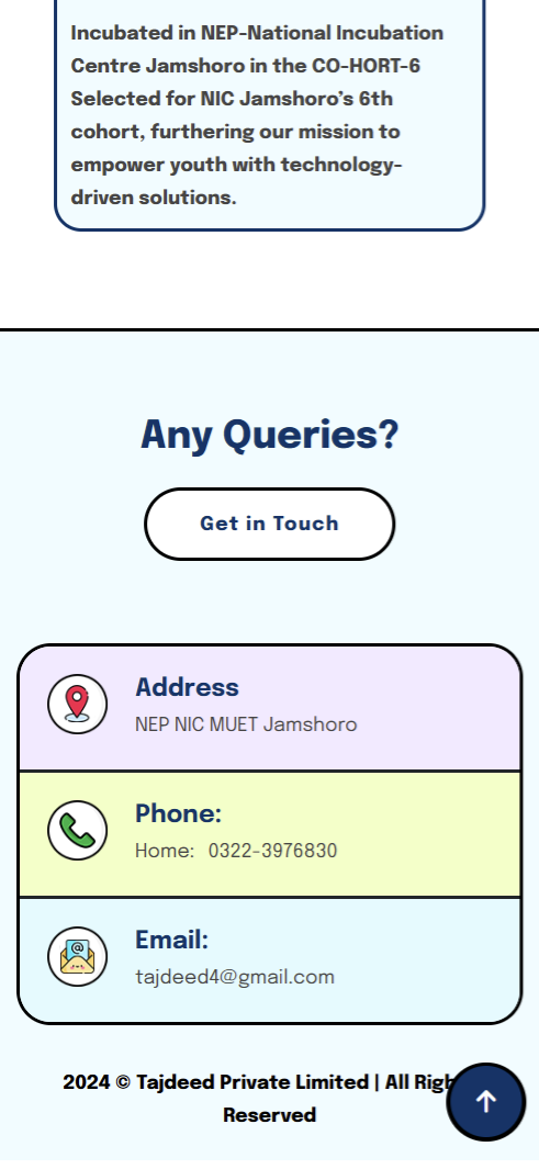 Tajdeed Landing Page - mobile screen 4